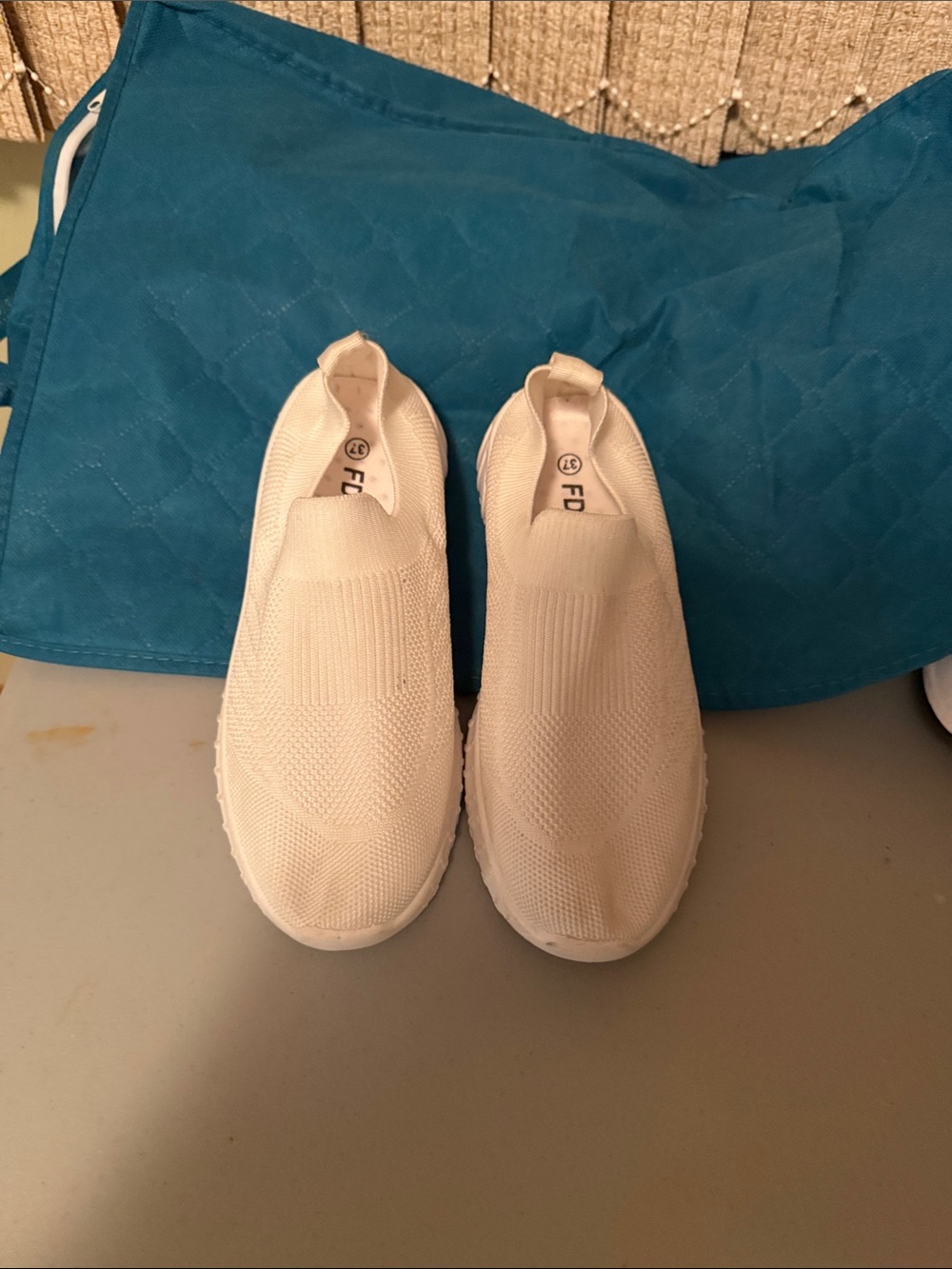 Slip-On Knit Women's Sneakers in White - Lightweight Comfort